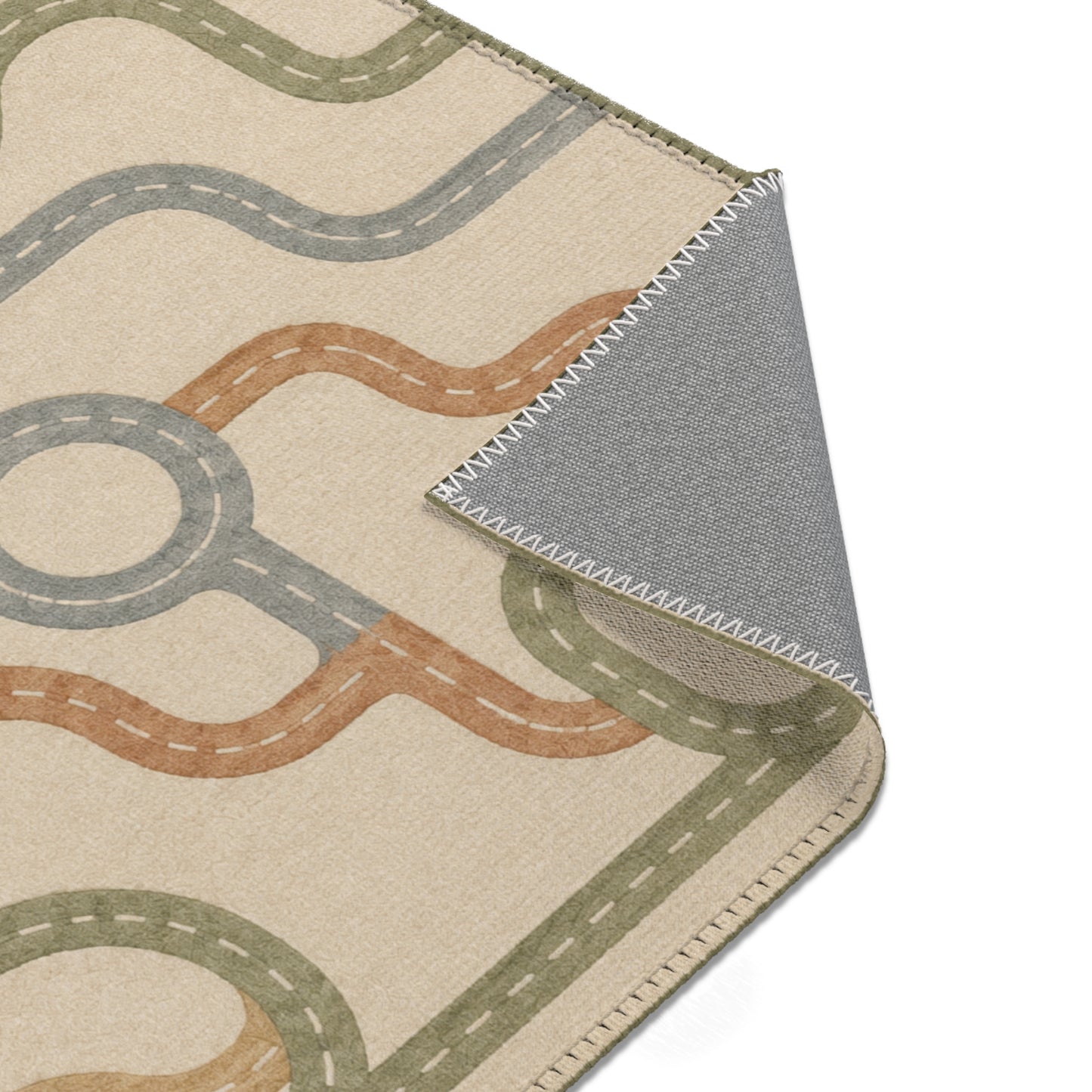 Retro Geometric Lines Area Rug | Mid Century Modern Abstract Pattern