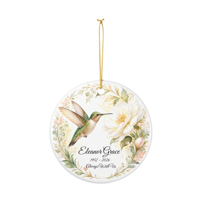 Hummingbird Memorial Ornament Personalized, Remembrance Keepsake with Name, In Loving Memory Gift, Loss of Loved One