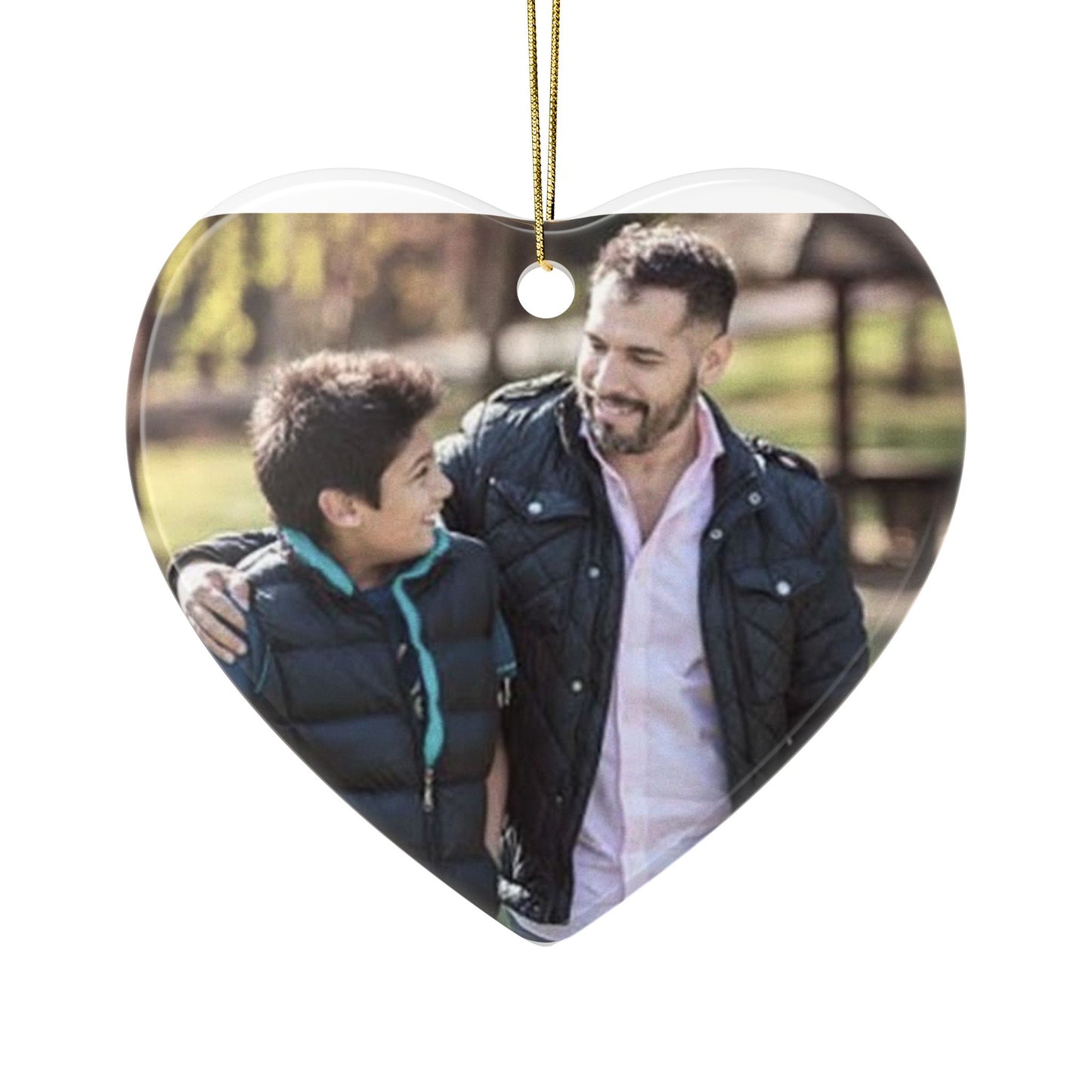 My Best Friend Photo Ceramic Ornament | Round Two-Sided Holiday Keepsake