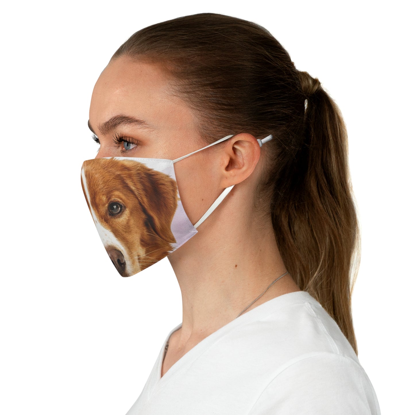 Brown Dog Face Mask | Realistic Dog Portrait, Pet Lover Mask