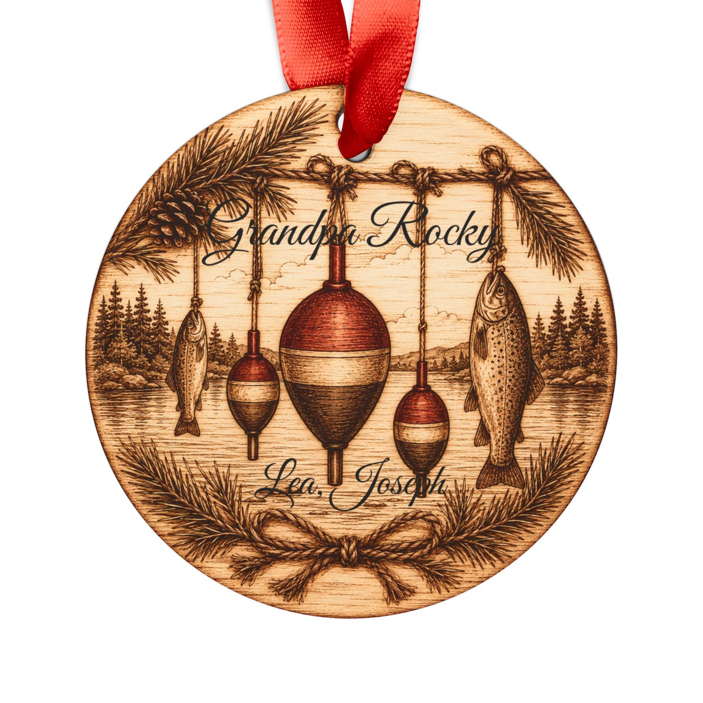 Fishing Bobbers and Fish Ornament | Acrylic Ornament