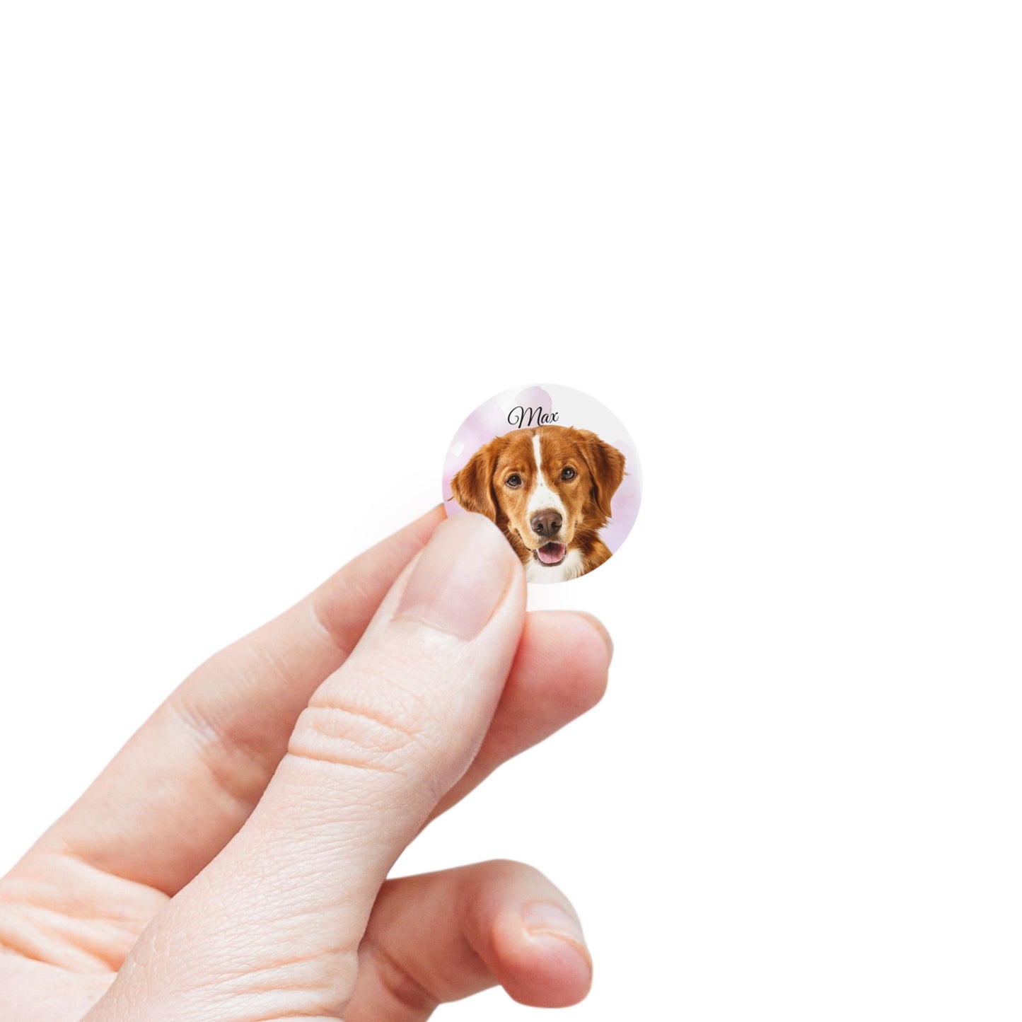 Custom Dog Face Sticker Roll round sticker labels | Personalized Pet Name