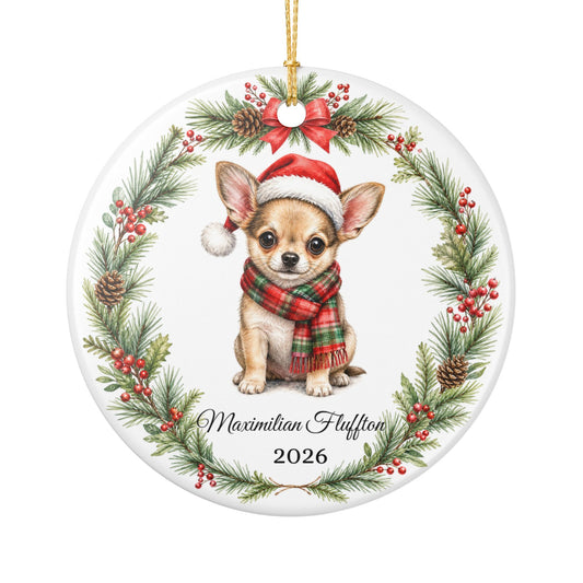 Chihuahua Ornament Personalized with Name, Chihuahua Christmas Ornament, Small Dog Mom Gift, Chi Lover Keepsake 2026