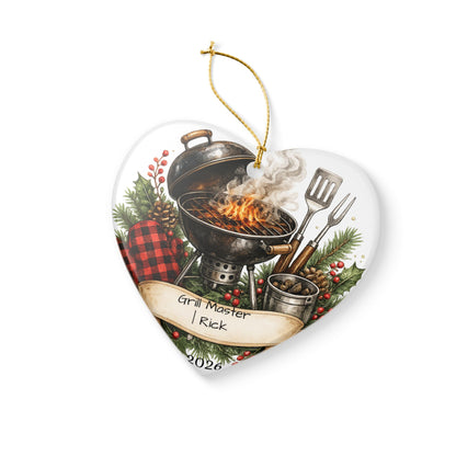 BBQ Father in Law Ornament Personalized, Grill Master Ceramic Keepsake with Name, Grilling FIL Gift 2026