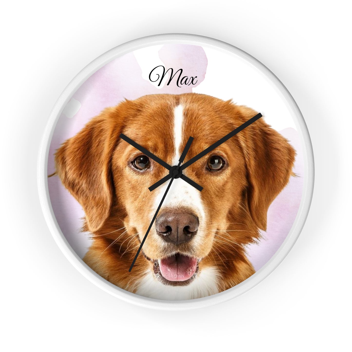 Personalized Dog Photo Wall Clock | Custom Pet Name Clock