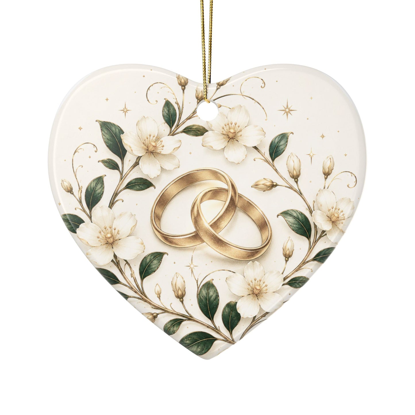 Wedding Rings Floral Ornament | Anniversary 30 Years, Personalized Names