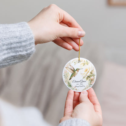 Hummingbird Memorial Ornament Personalized, Remembrance Keepsake with Name, In Loving Memory Gift, Loss of Loved One