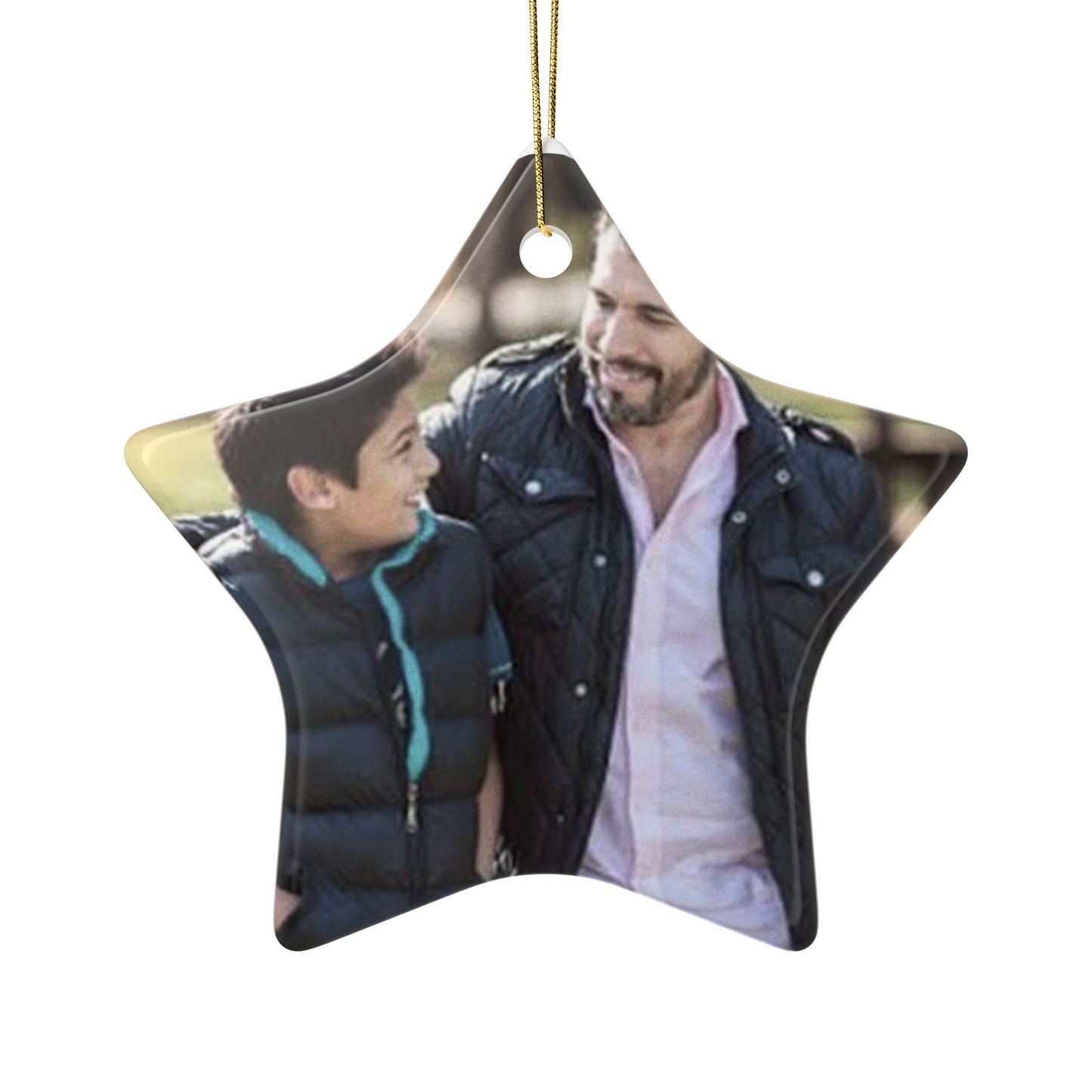 My Best Friend Photo Ceramic Ornament | Round Two-Sided Holiday Keepsake