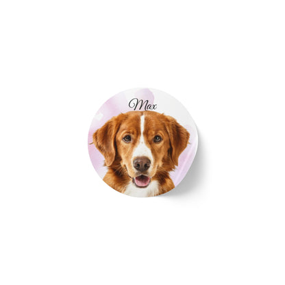 Custom Dog Face Sticker Roll round sticker labels | Personalized Pet Name