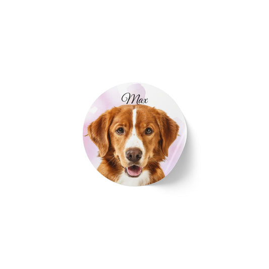 Custom Dog Face Sticker Roll round sticker labels | Personalized Pet Name