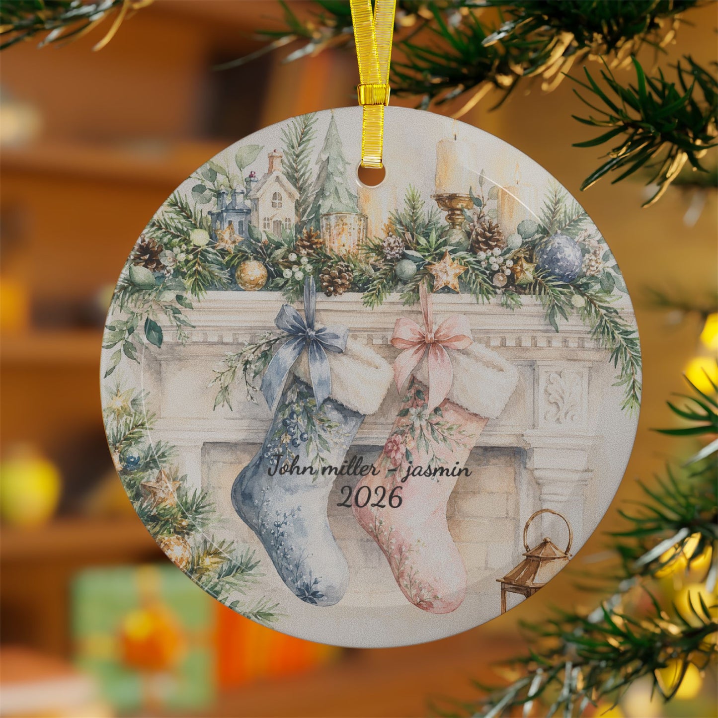 Glass Ornaments First Christmas Married - Stockings