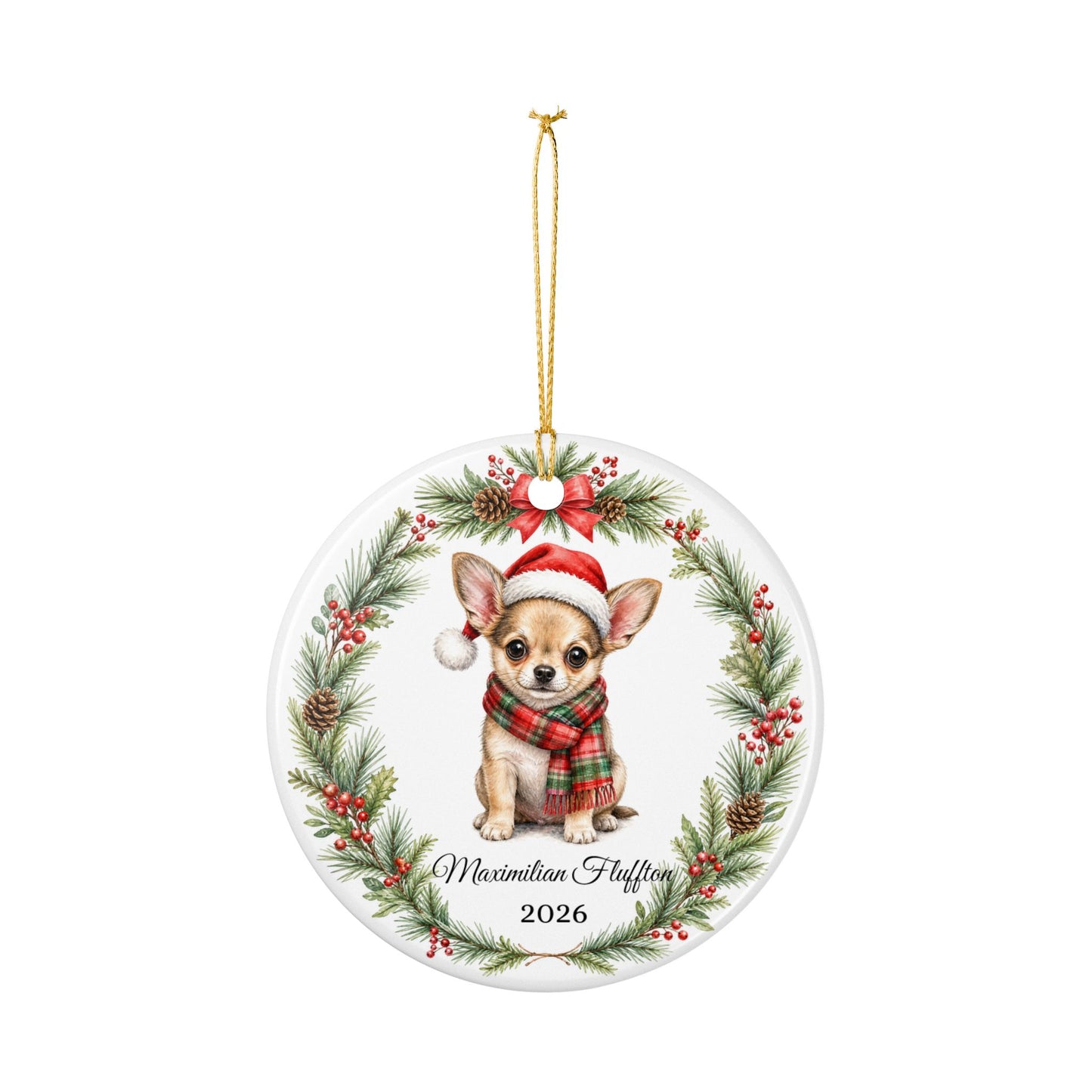 Chihuahua Ornament Personalized with Name, Chihuahua Christmas Ornament, Small Dog Mom Gift, Chi Lover Keepsake 2026