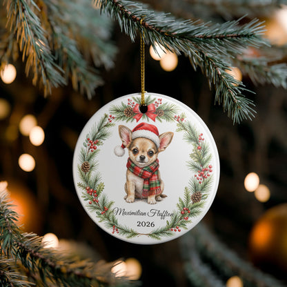 Chihuahua Ornament Personalized with Name, Chihuahua Christmas Ornament, Small Dog Mom Gift, Chi Lover Keepsake 2026