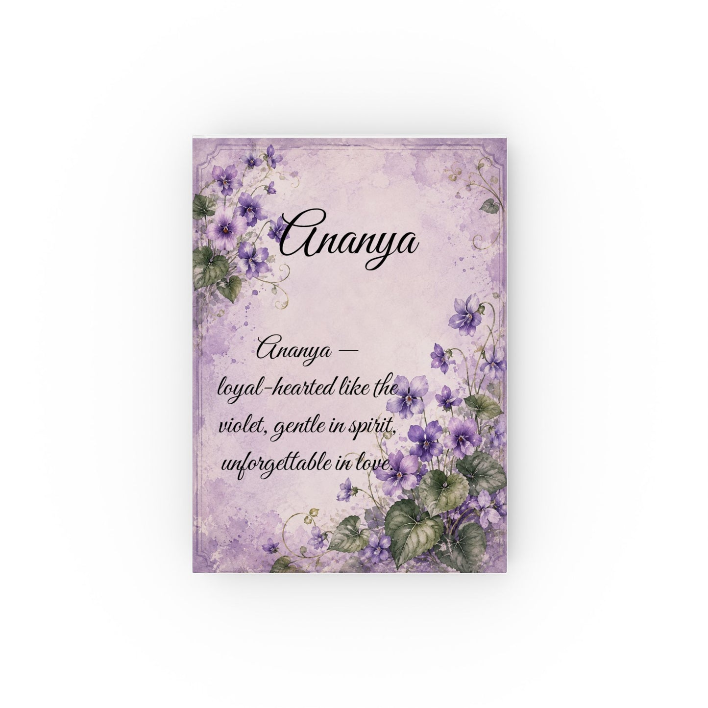 Violet Birth Month Flower Journal Custom Name, February Birthday Valentine Gift for Wife Girlfriend, Personalized Love Diary