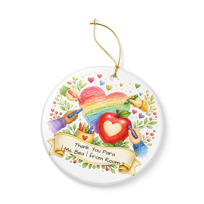 Para Gift from Student Christmas Ornament Personalized, Ceramic Keepsake with Name, Thank You Para Educator Gift 2026