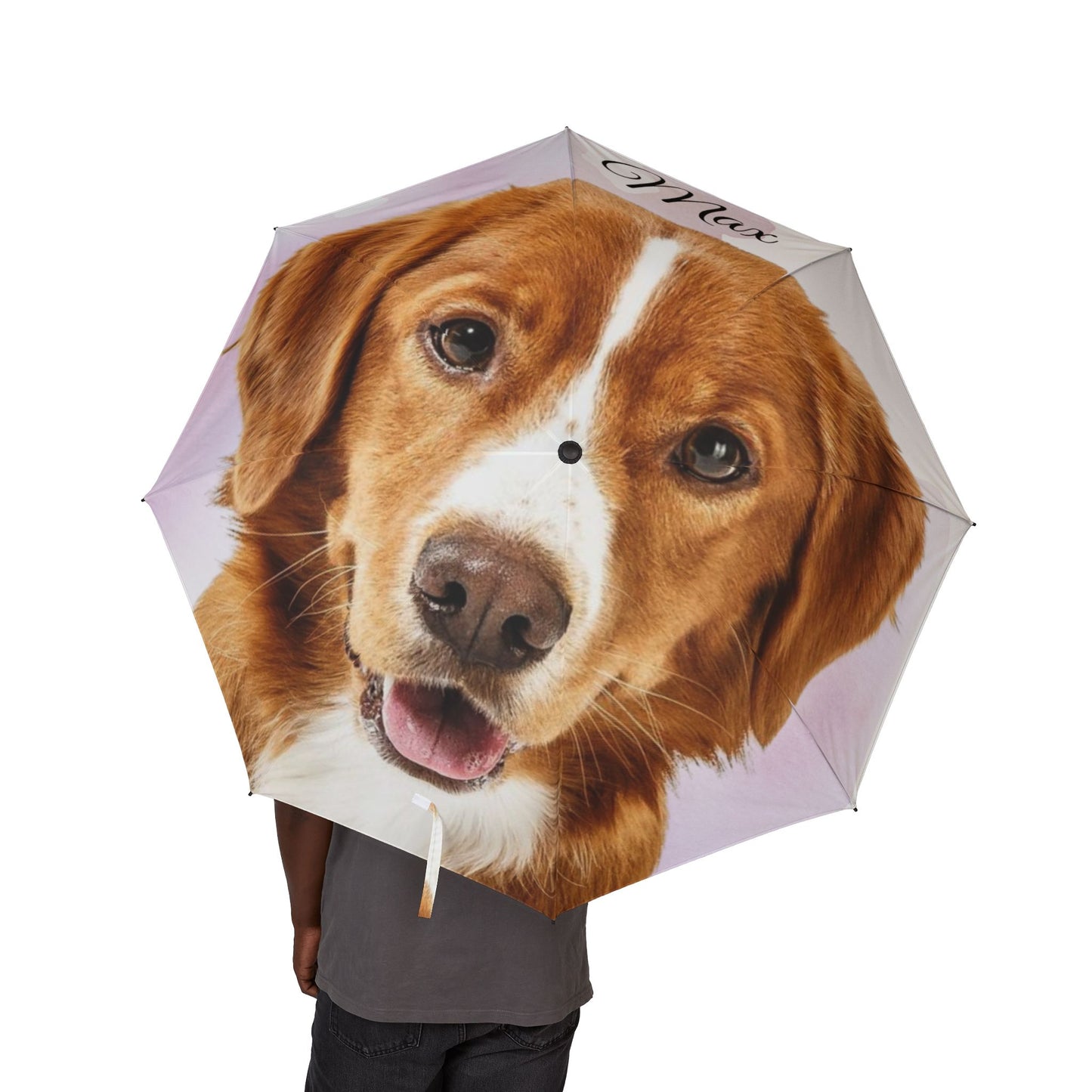 Cute Dog Portrait Umbrella | Personalized Name Foldable Umbrella