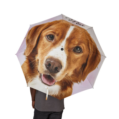 Cute Dog Portrait Umbrella | Personalized Name Foldable Umbrella