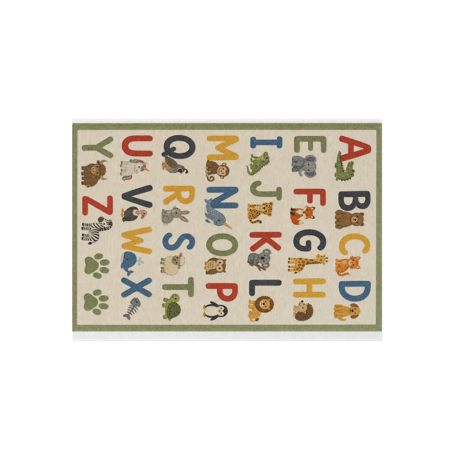 Alphabet Animal Letters Outdoor Rug | Kids ABC Play Mat
