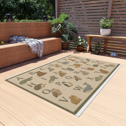 Alphabet Animals Outdoor Rug | ABC Kids Nursery Playroom Mat