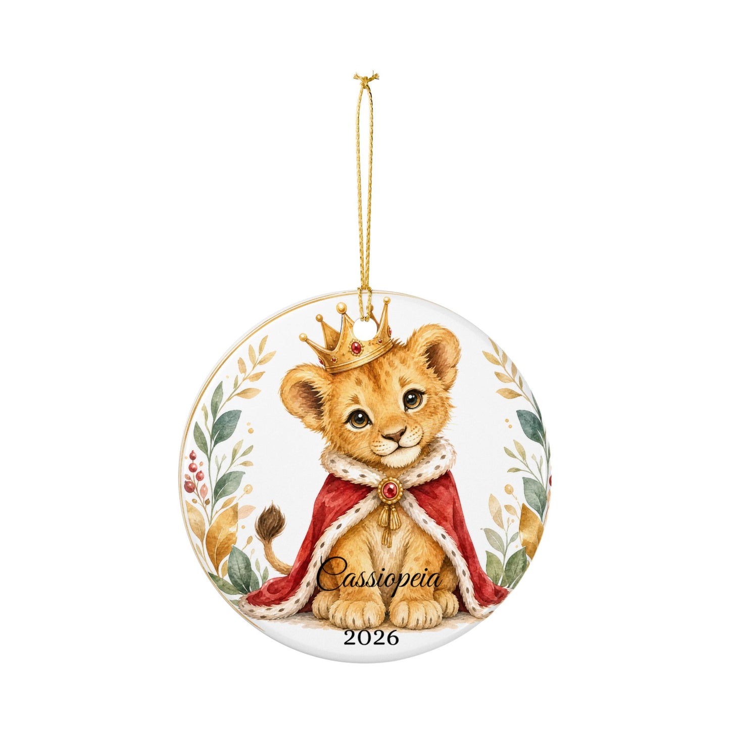 Baby Boy First Christmas Ornament Personalized, Lion Cub Crown Keepsake with Name, Little Prince New Baby Gift 2026