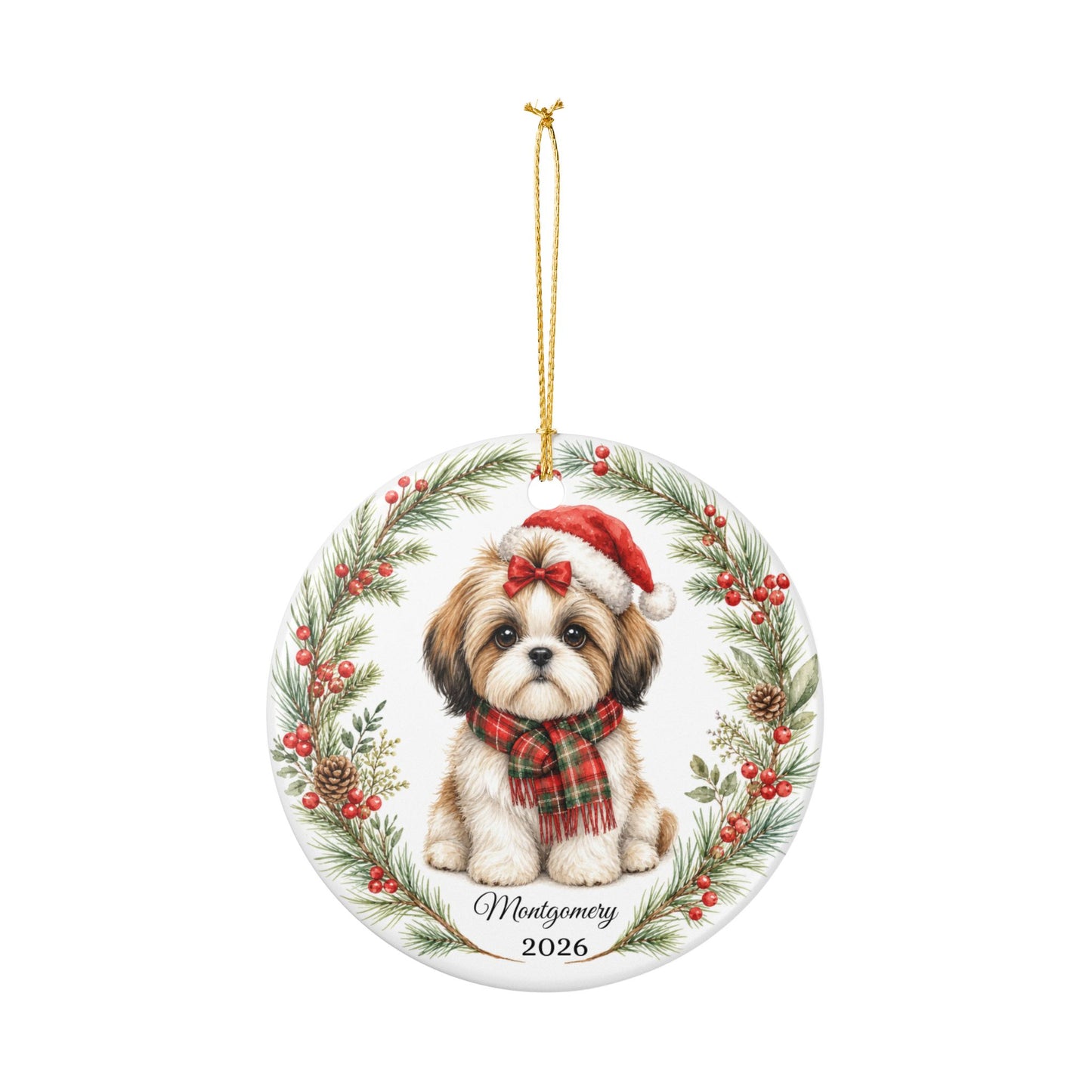 Shih Tzu Ornament Personalized with Name, Shih Tzu Christmas Ornament, Small Dog Mom Gift, Shih Tzu Lover Keepsake 2026