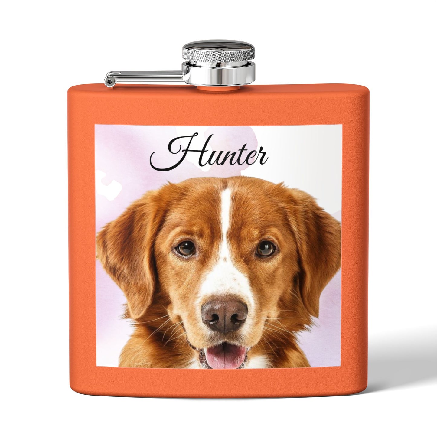 Personalized Dog Photo Flask stainless steel 6oz | Custom Pet Name