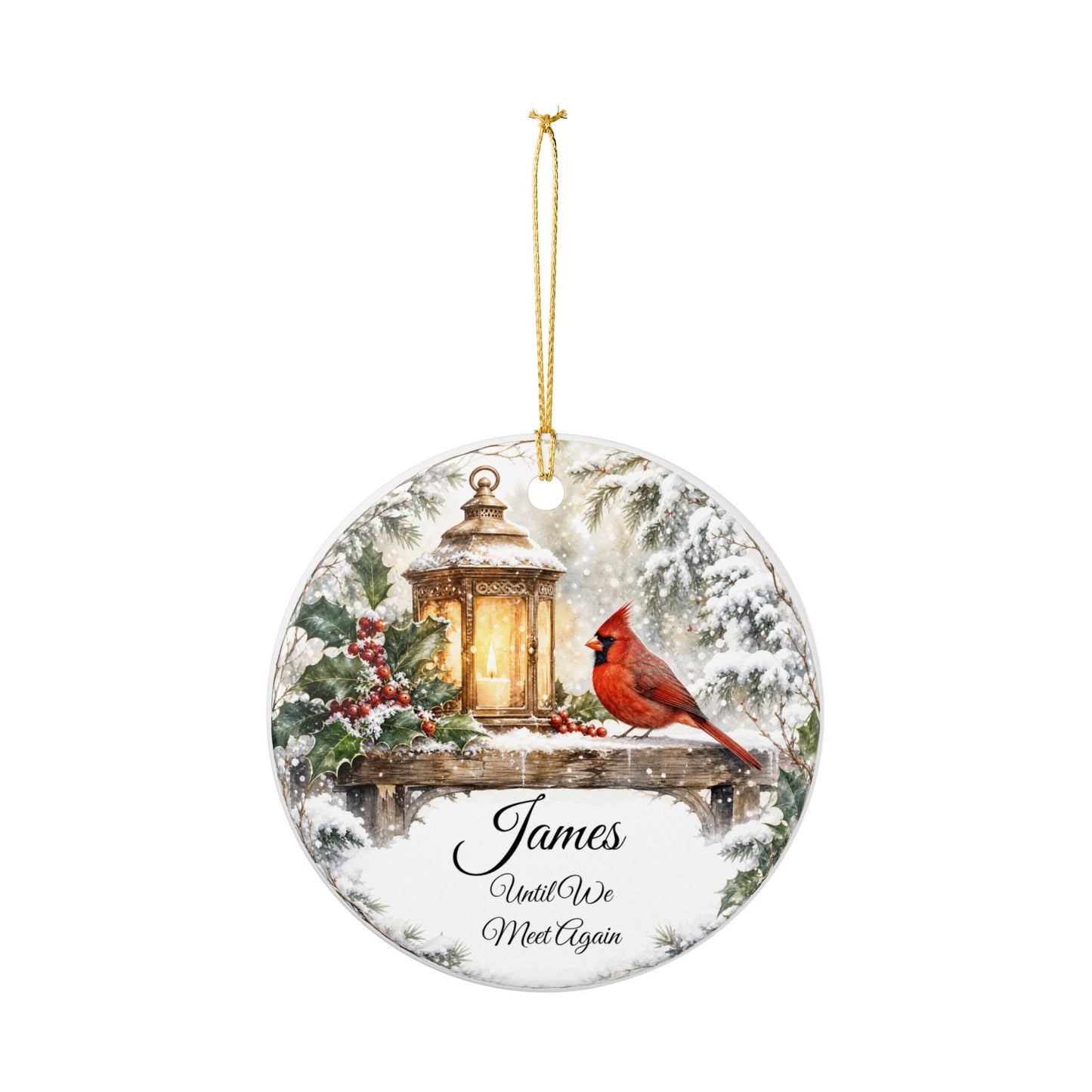 Christmas in Heaven Ornament Personalized, Memorial Lantern Keepsake with Name, First Christmas Without You Sympathy Gift