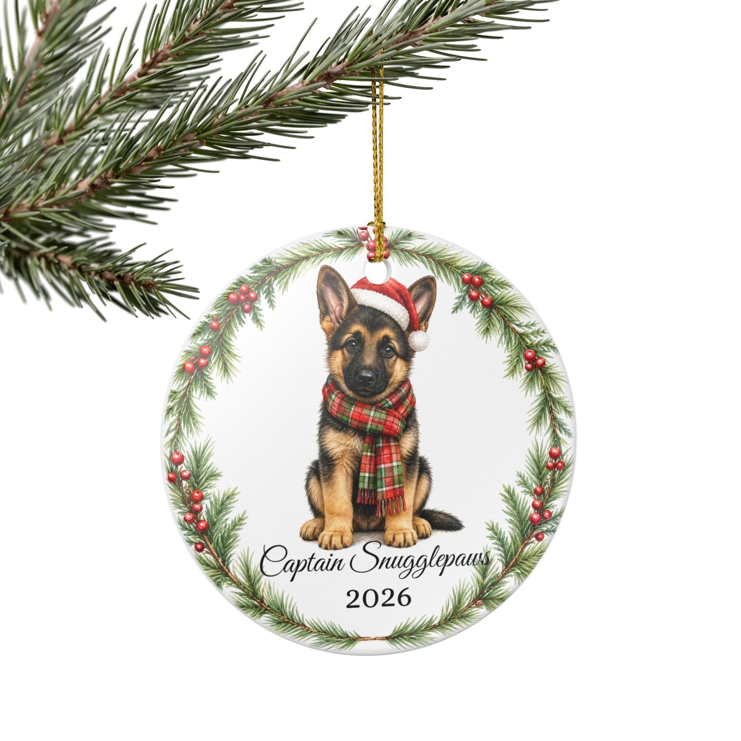 German Shepherd Ornament Personalized with Name, GSD Christmas Ornament, Dog Mom Dad Gift, Shepherd Lover Keepsake 2026
