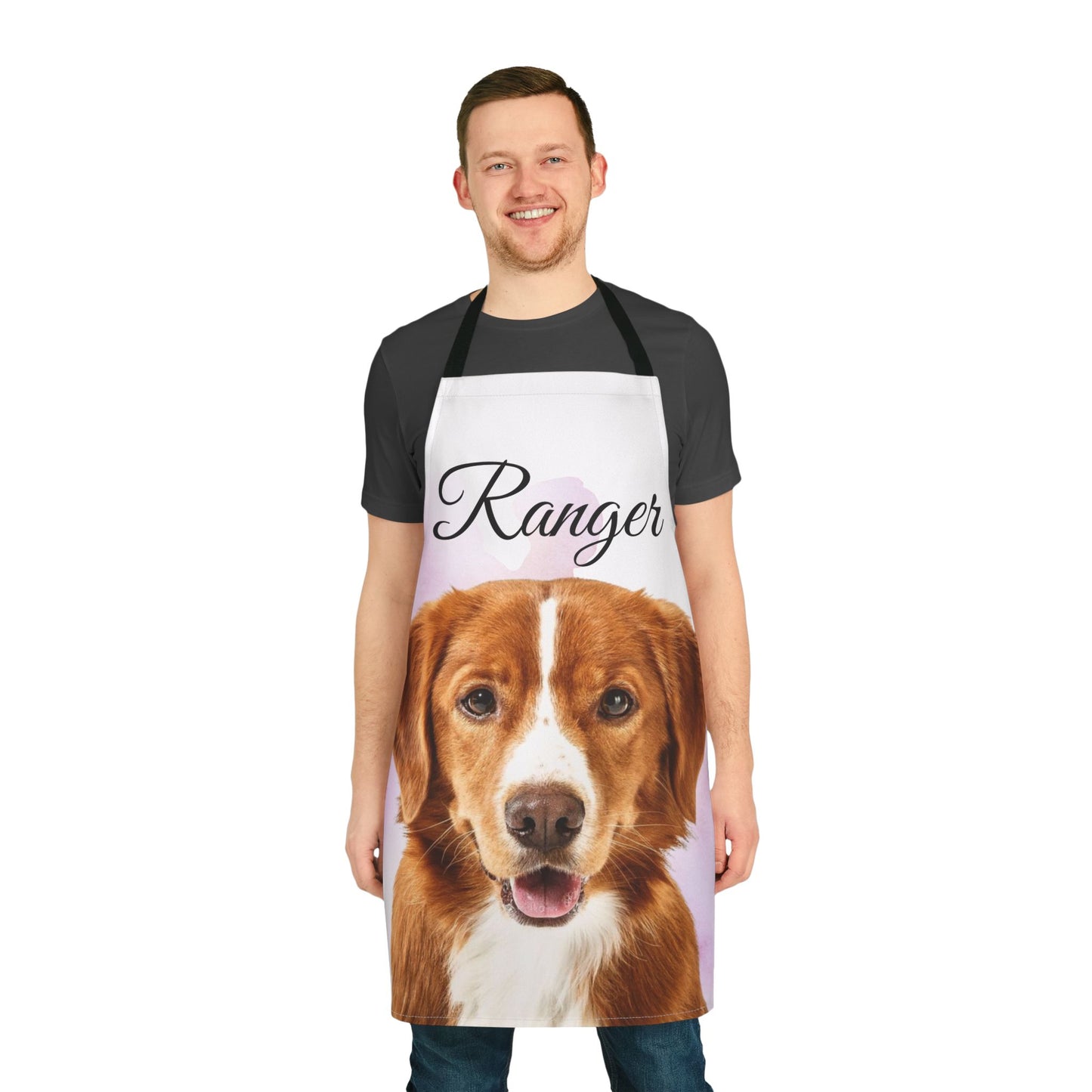 Custom Dog Portrait Ranger Apron | Personalized Pet Face Kitchen Apron
