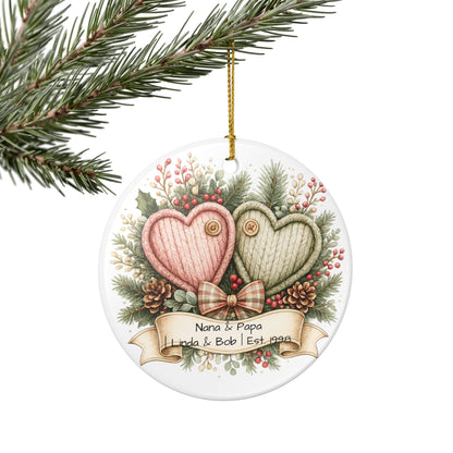 Nana and Papa Christmas Ornament Personalized with Names, Ceramic Keepsake, Grandparents Gift, Grandma Grandpa 2026