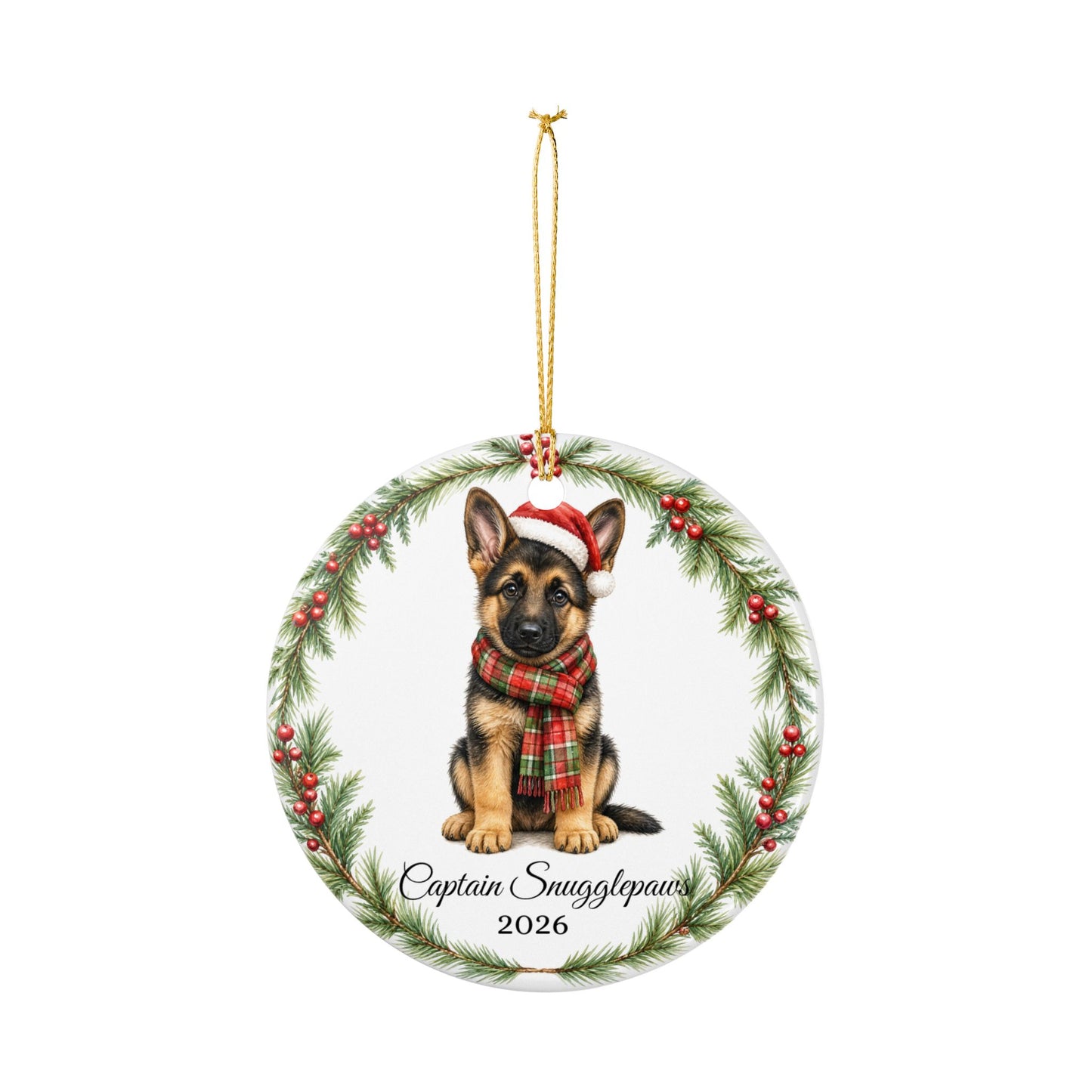 German Shepherd Ornament Personalized with Name, GSD Christmas Ornament, Dog Mom Dad Gift, Shepherd Lover Keepsake 2026