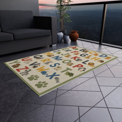 Alphabet Animal Letters Outdoor Rug | Kids ABC Play Mat