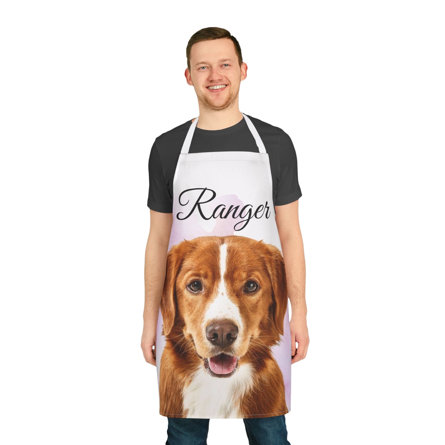 Custom Dog Portrait Ranger Apron | Personalized Pet Face Kitchen Apron