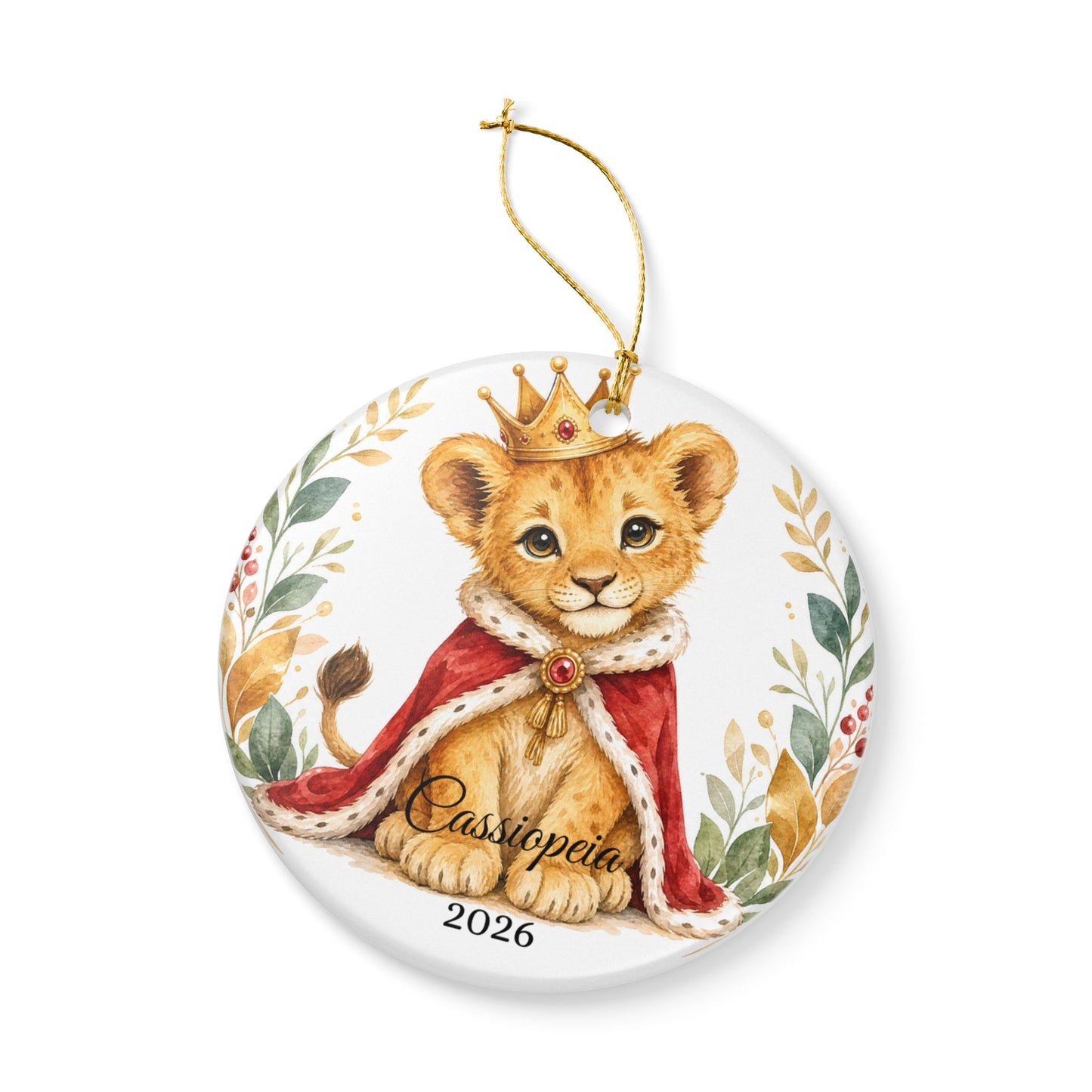 Baby Boy First Christmas Ornament Personalized, Lion Cub Crown Keepsake with Name, Little Prince New Baby Gift 2026