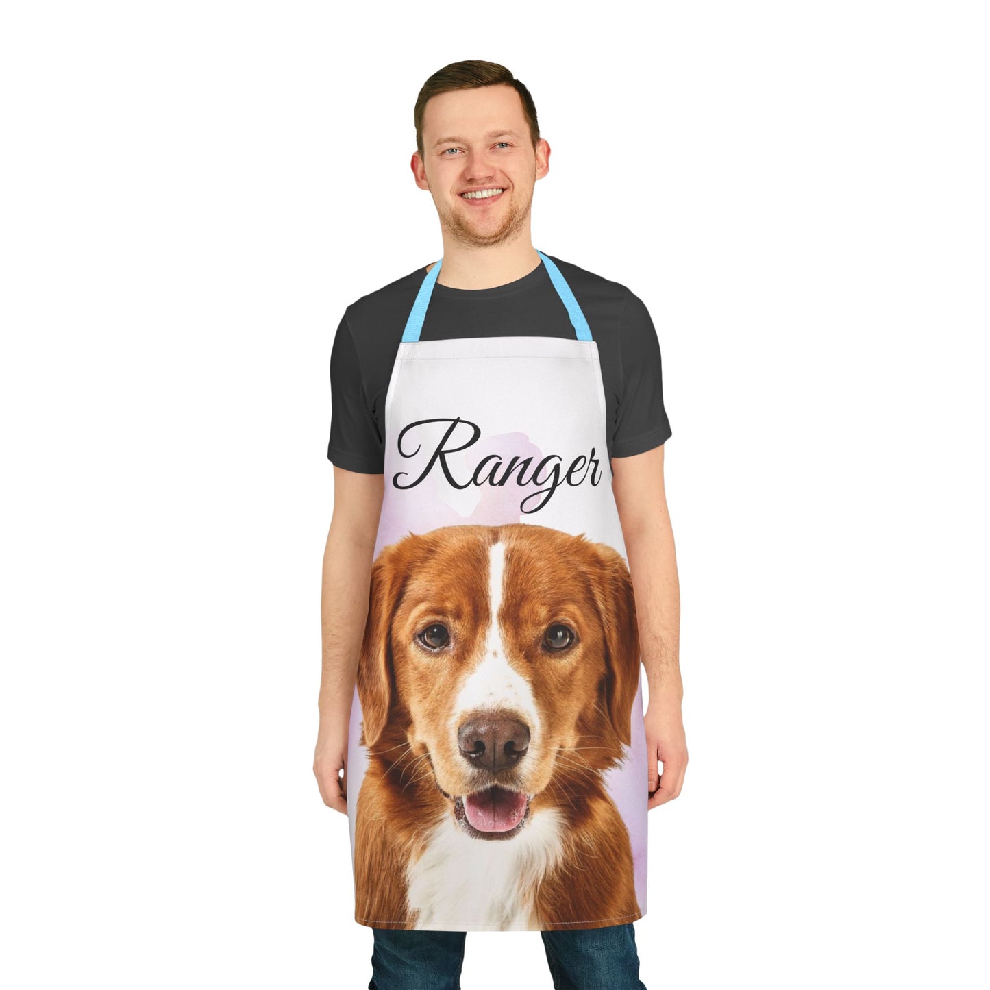 Custom Dog Portrait Ranger Apron | Personalized Pet Face Kitchen Apron