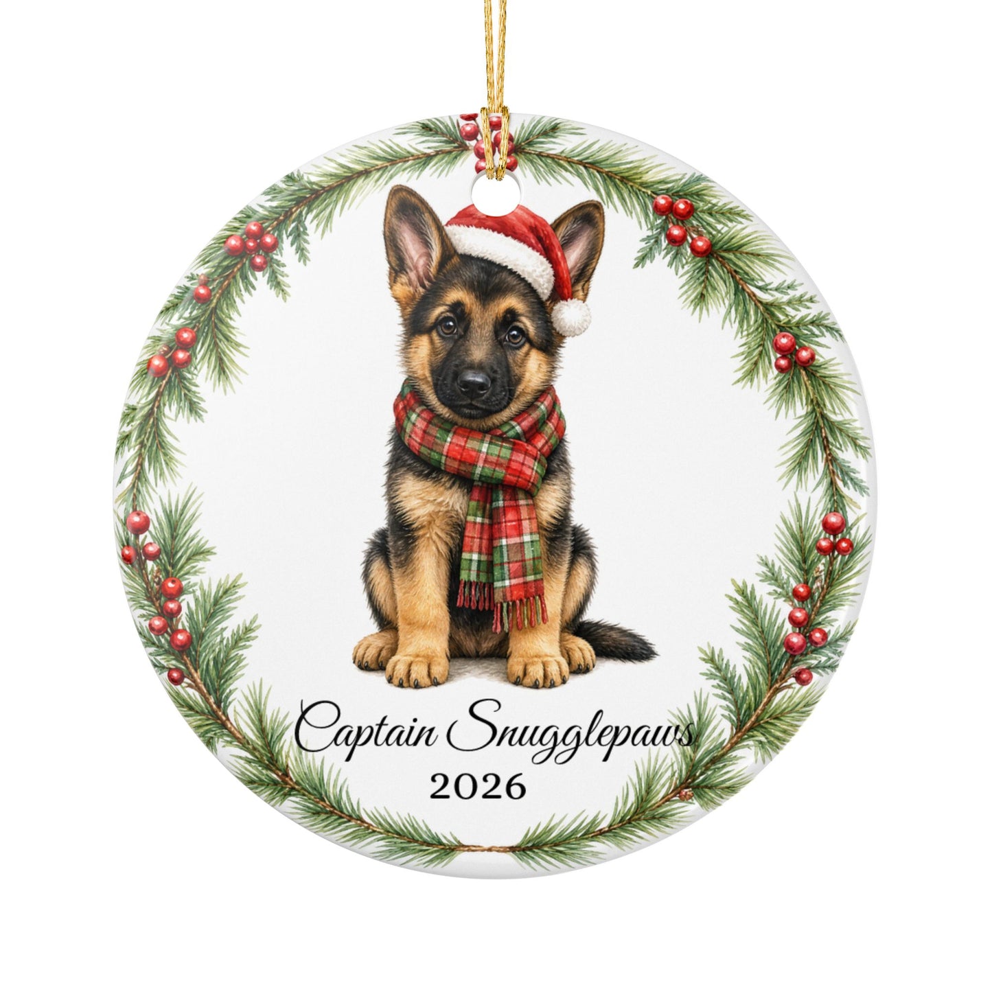 German Shepherd Ornament Personalized with Name, GSD Christmas Ornament, Dog Mom Dad Gift, Shepherd Lover Keepsake 2026