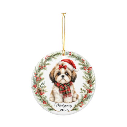 Shih Tzu Ornament Personalized with Name, Shih Tzu Christmas Ornament, Small Dog Mom Gift, Shih Tzu Lover Keepsake 2026