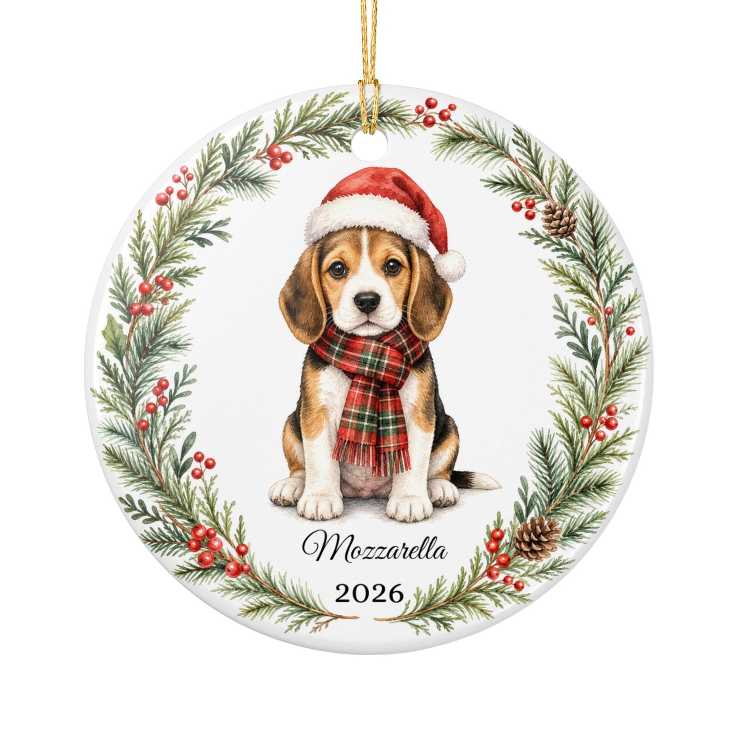 Beagle Ornament Personalized with Name, Beagle Christmas Ornament, Dog Mom Dad Gift, Beagle Lover Keepsake Gift 2026