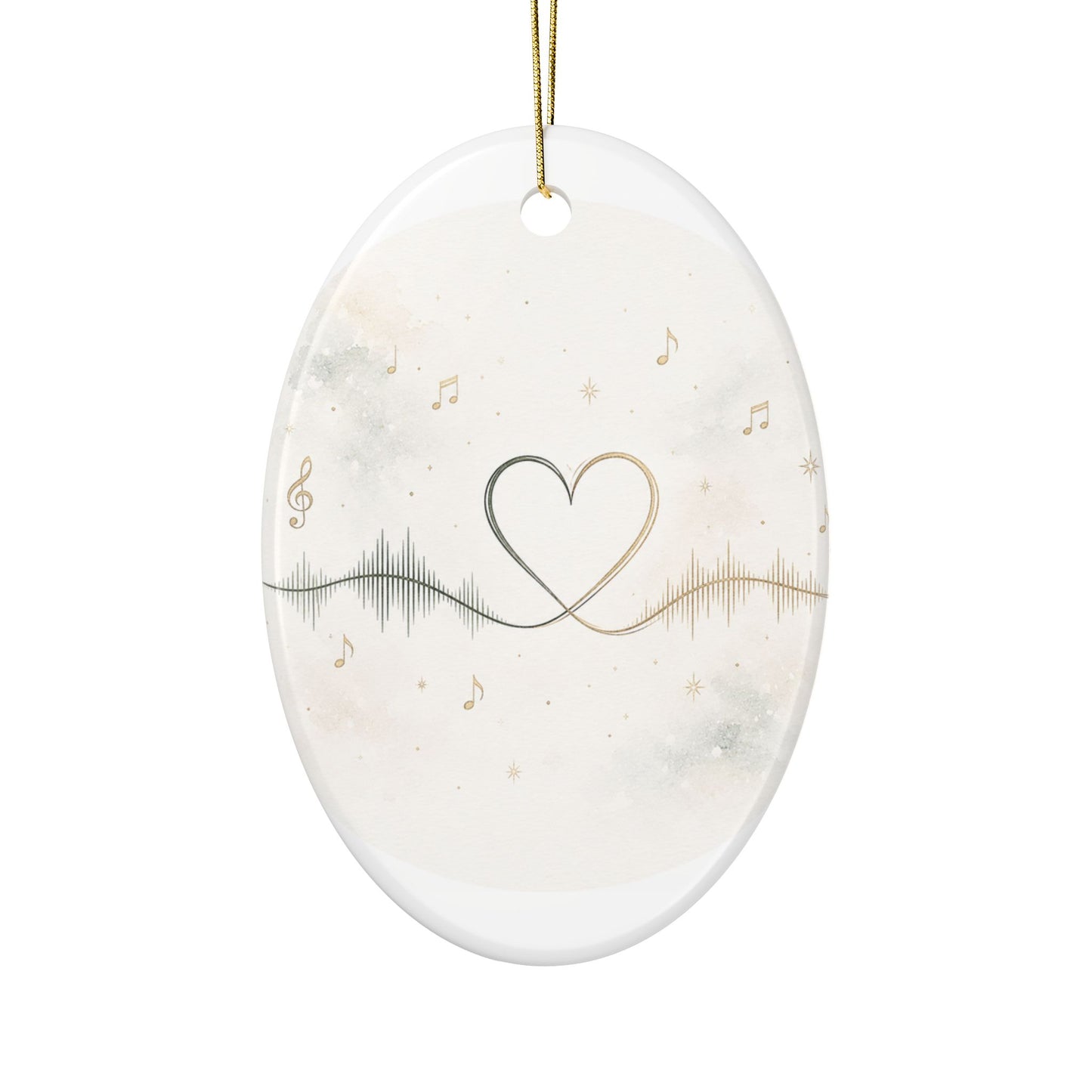 Music teacher heart waveform Ornament | Personalized Ceramic Ornament 2026