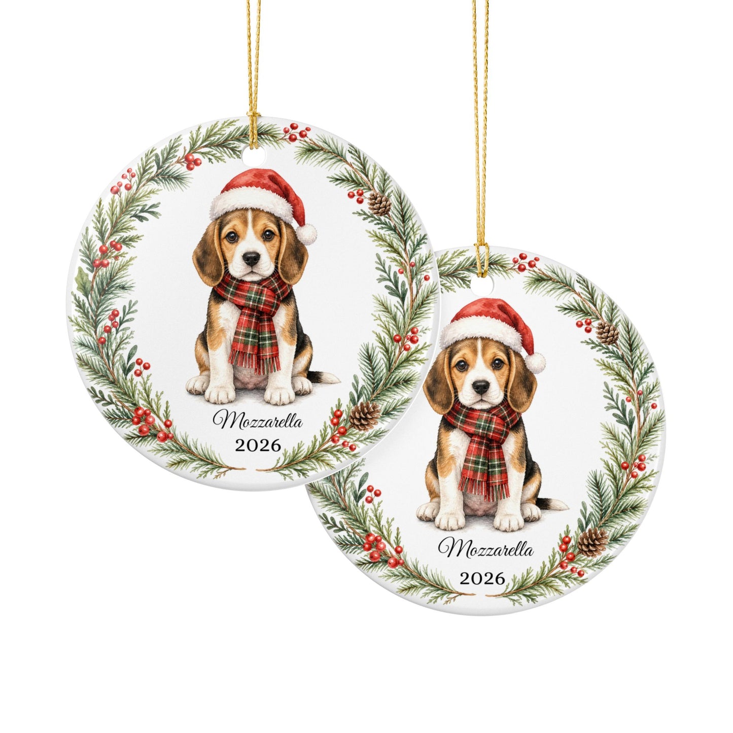 Beagle Ornament Personalized with Name, Beagle Christmas Ornament, Dog Mom Dad Gift, Beagle Lover Keepsake Gift 2026