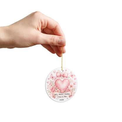 Girl Mom Christmas Ornament Personalized with Names, Ceramic Keepsake, Girl Mom Gift, Mother of Girls Gift 2026