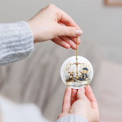 Future Lawyer Christmas Ornament Personalized with Name, Cute Ceramic Keepsake, Kids Attorney Gift, Baby Gift 2026