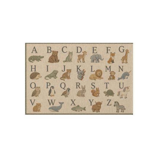 Alphabet Animals Outdoor Rug | ABC Kids Nursery Playroom Mat