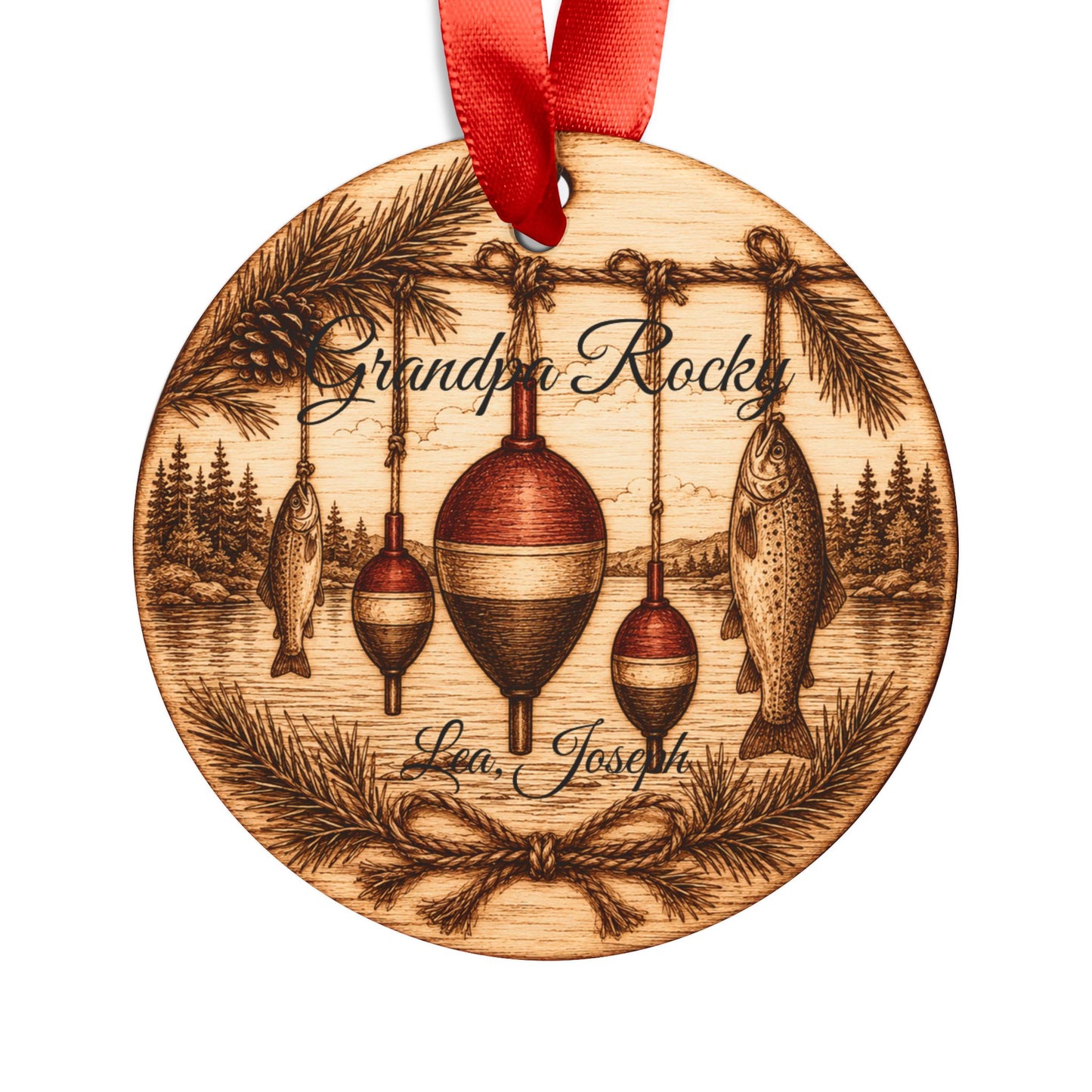 Fishing Bobbers and Fish Ornament | Acrylic Ornament