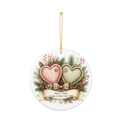 Nana and Papa Christmas Ornament Personalized with Names, Ceramic Keepsake, Grandparents Gift, Grandma Grandpa 2026