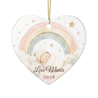Personalized Baby Rainbow Ornament | Ceramic Ornament