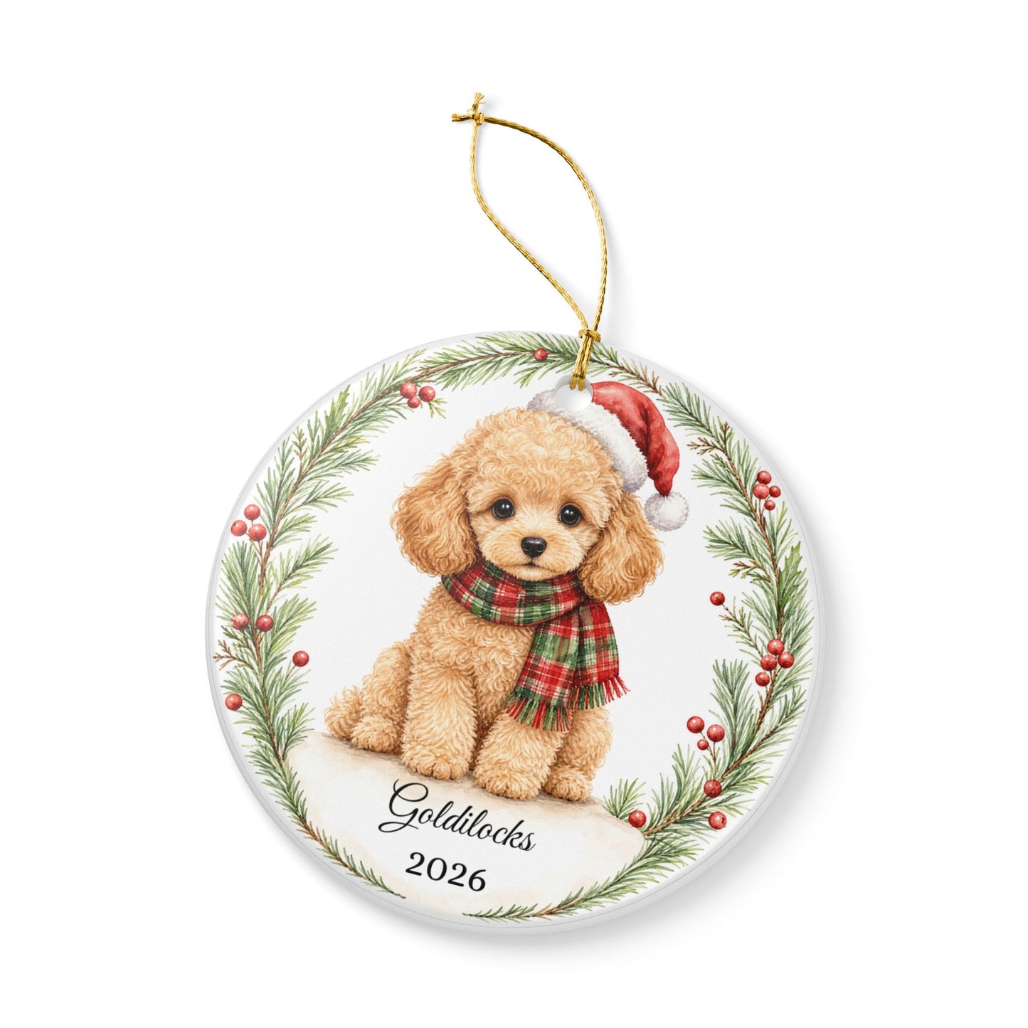 Poodle Ornament Personalized with Name, Poodle Christmas Ornament, Dog Mom Gift, Poodle Lover Keepsake Gift 2026