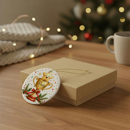 Cute Trophy Star Christmas ornament | Ceramic Ornament