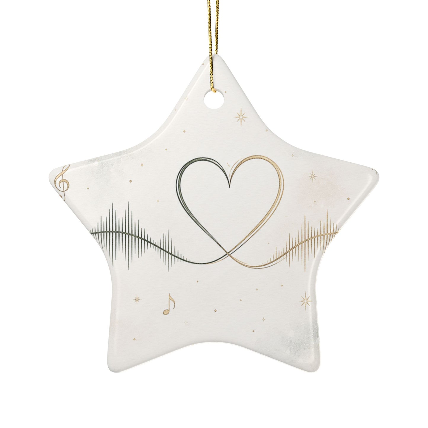 Music teacher heart waveform Ornament | Personalized Ceramic Ornament 2026