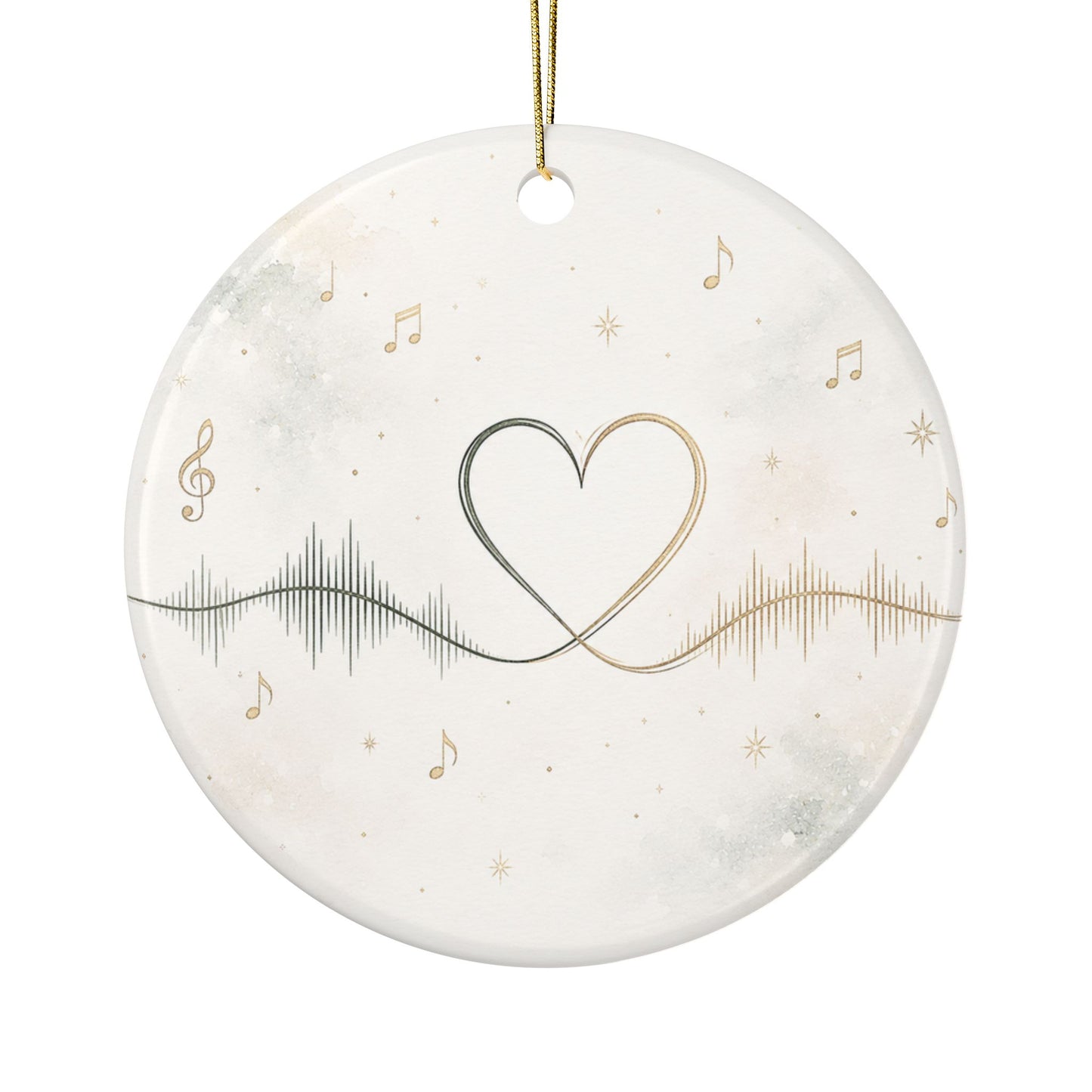 Music teacher heart waveform Ornament | Personalized Ceramic Ornament 2026